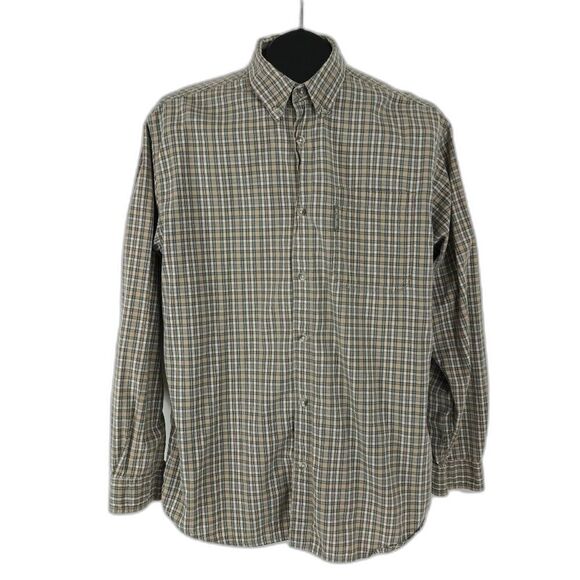 Columbia Casual Button Down Shirt Men's Medium Plaid Long Sleeve 100% Cotton - Picture 1 of 10